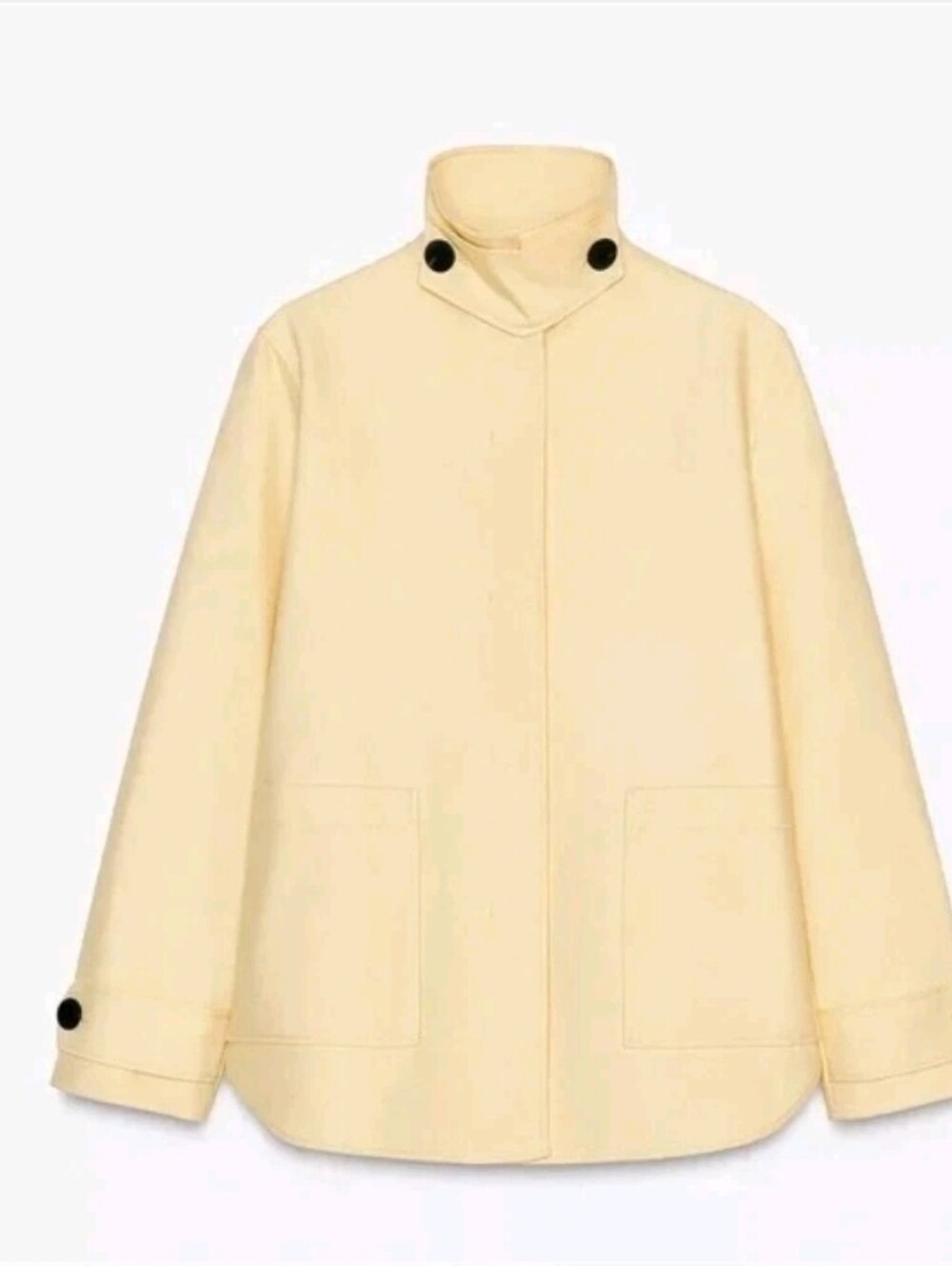 ZARA WOMAN HIGH NECK ZW COLLECTION OVERSIZE JACKET LIGHT YELLOW 2427/303